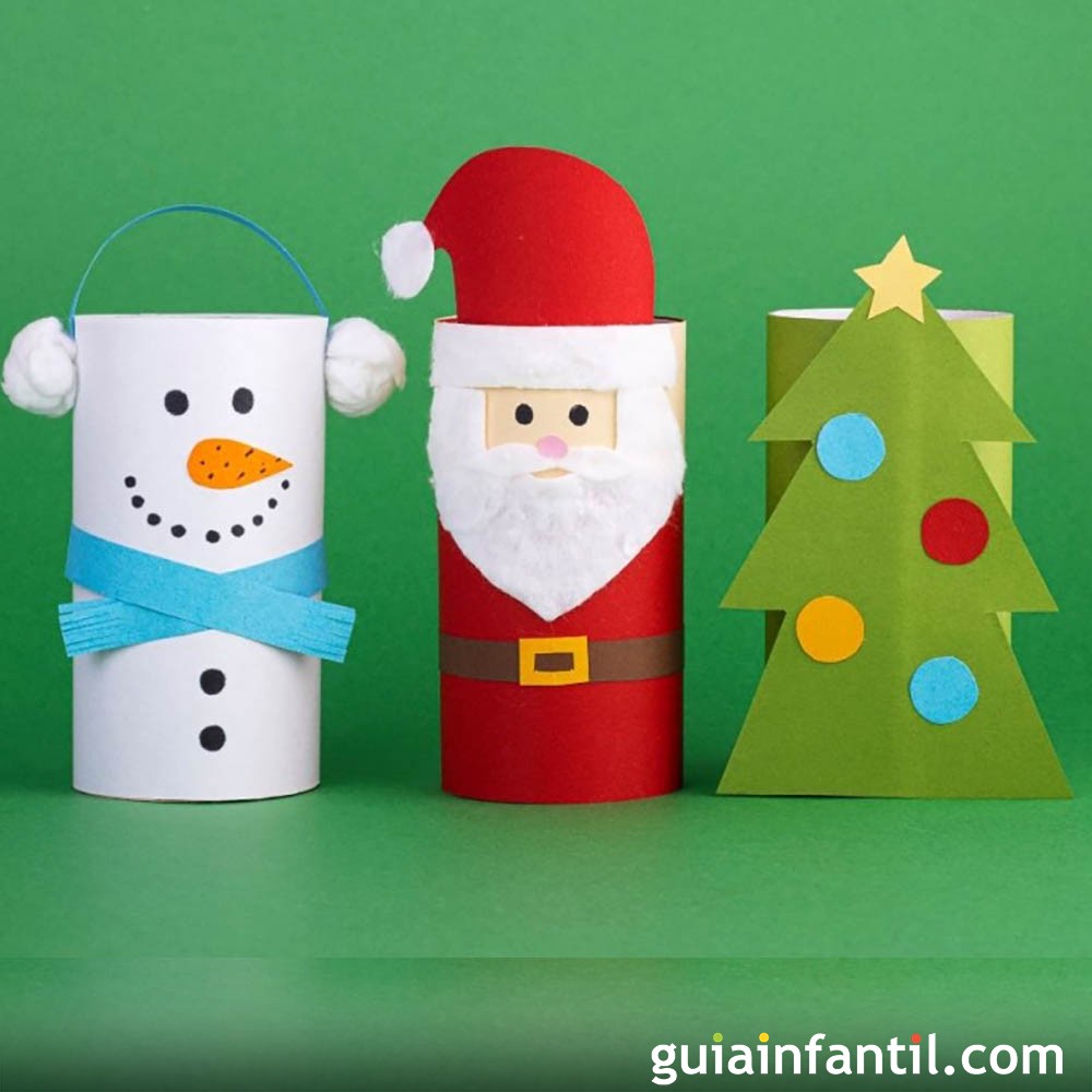 Creativos adornos de Navidad con material reciclado para niÃ±os