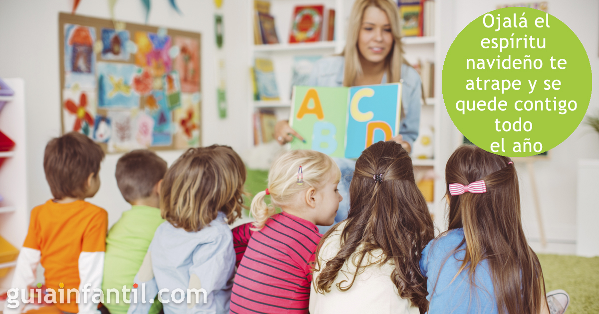 Felicitaciones navideñas del maestro a los niños de primaria