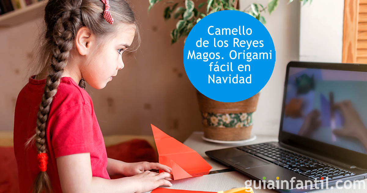 Origami de Navidad con el camello de los reyes magos