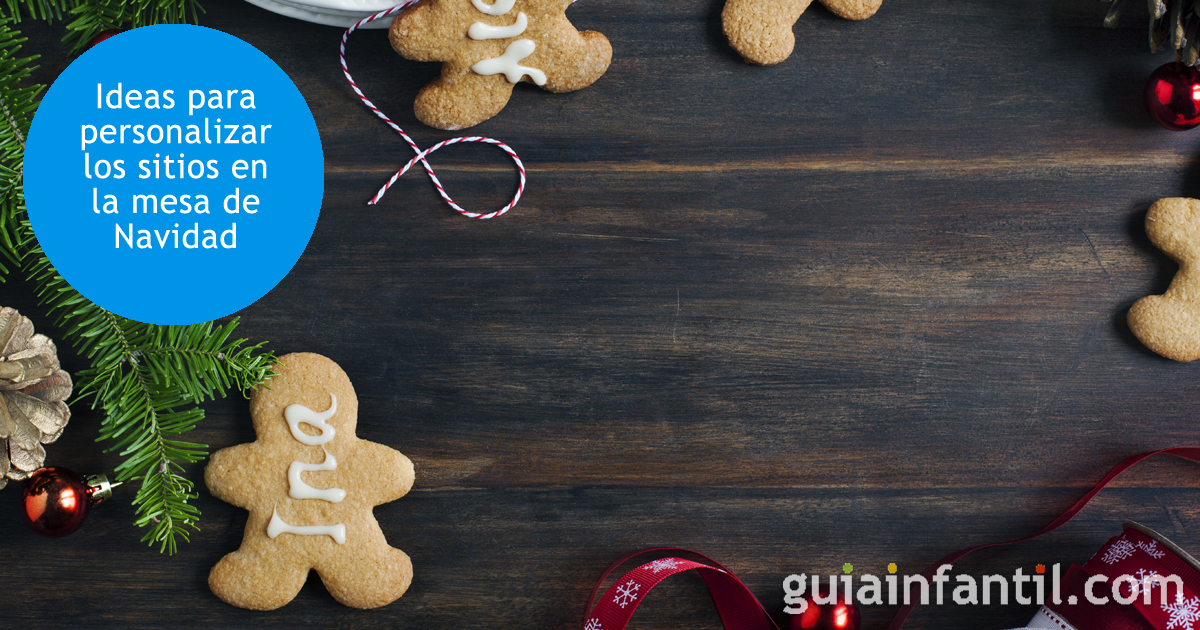 Idea para personalizar los sitios en la mesa de Navidad
