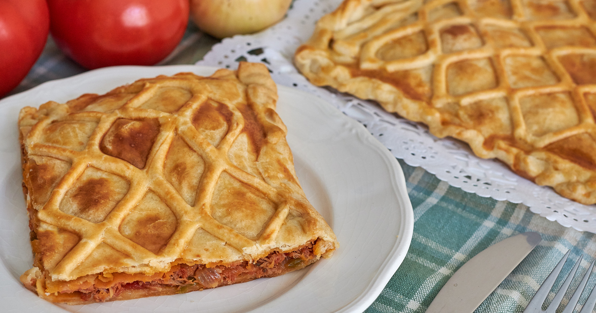 Empanada de atún como entrante para Navidad