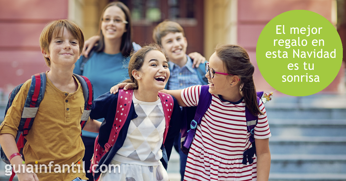 Bonita felicitación de Navidad para compañeros de colegio
