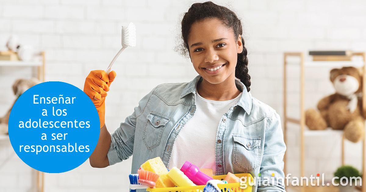 Adolescentes responsables con las tareas en casa