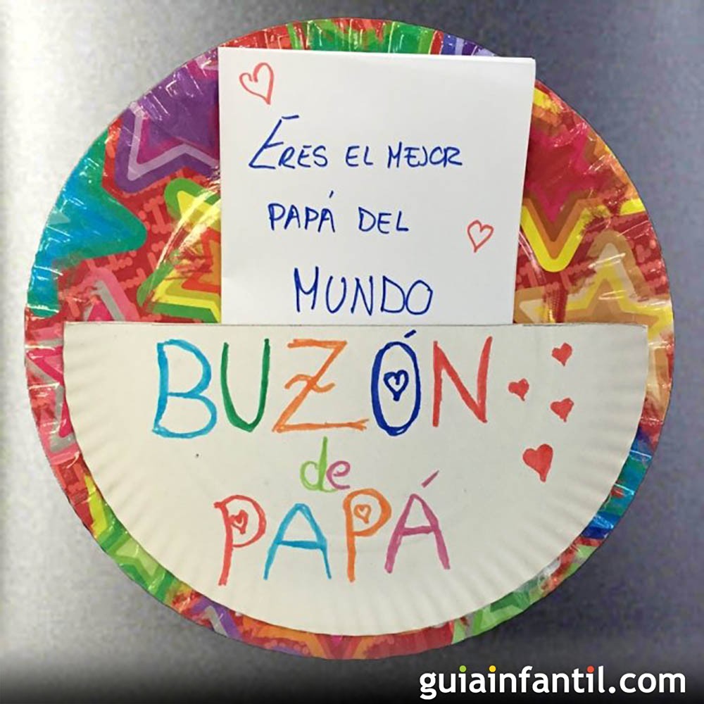 Buzón con un mensaje para papá - Manualidad infantil para el Día del Padre