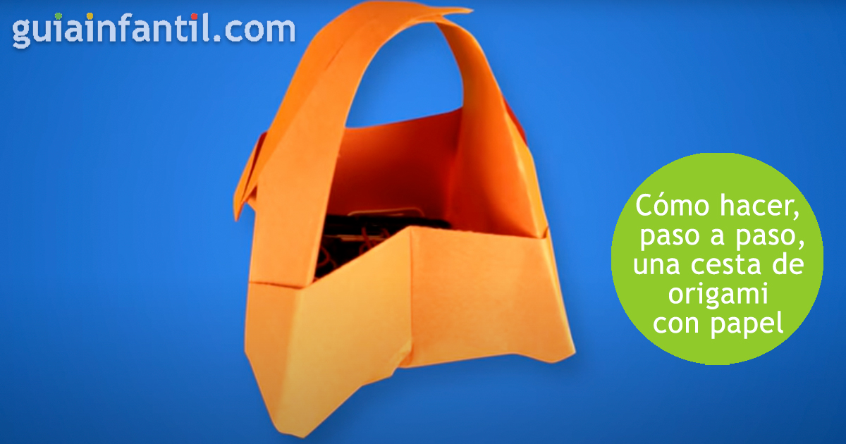 portugués clima jaula Cómo hacer, paso a paso, una cesta de origami con papel para niños