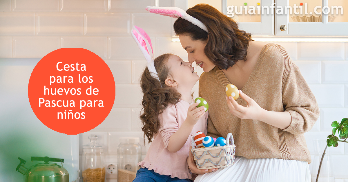 Cesta para los huevos de pascua de los niños