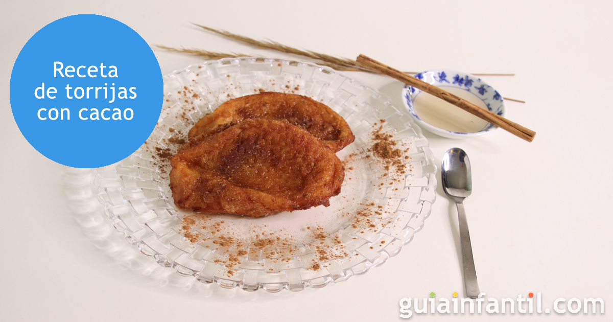 Receta de torrijas con salsa de chocolate y cacao