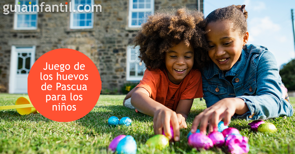 Juego del huevo de pascua con chocolate para niños