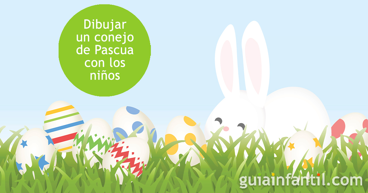 Dibujar al conejo de pascua con los niños