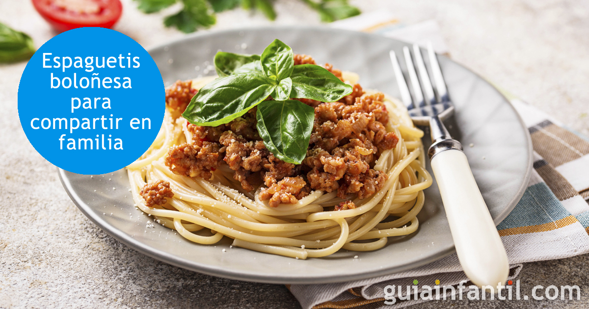 Espaguetis boloñesa para compartir en familia