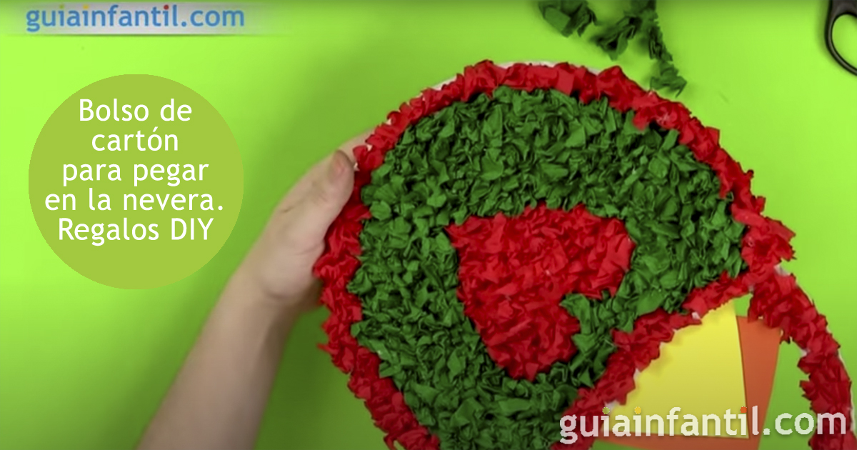 Bolso de cartón para pegar en la nevera - Regalos DIY para el Día de la Madre