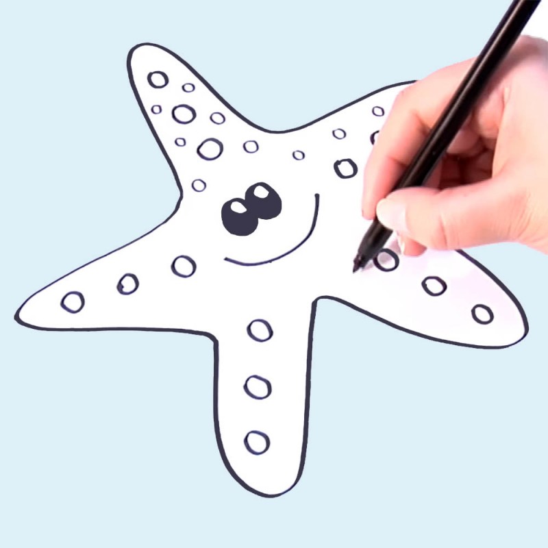 como dibujar una estrella de mar paso a paso