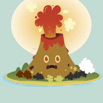 El volcán enfadado