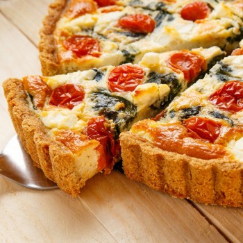 Receta de Quiche de espinacas, tomates cherry y queso feta