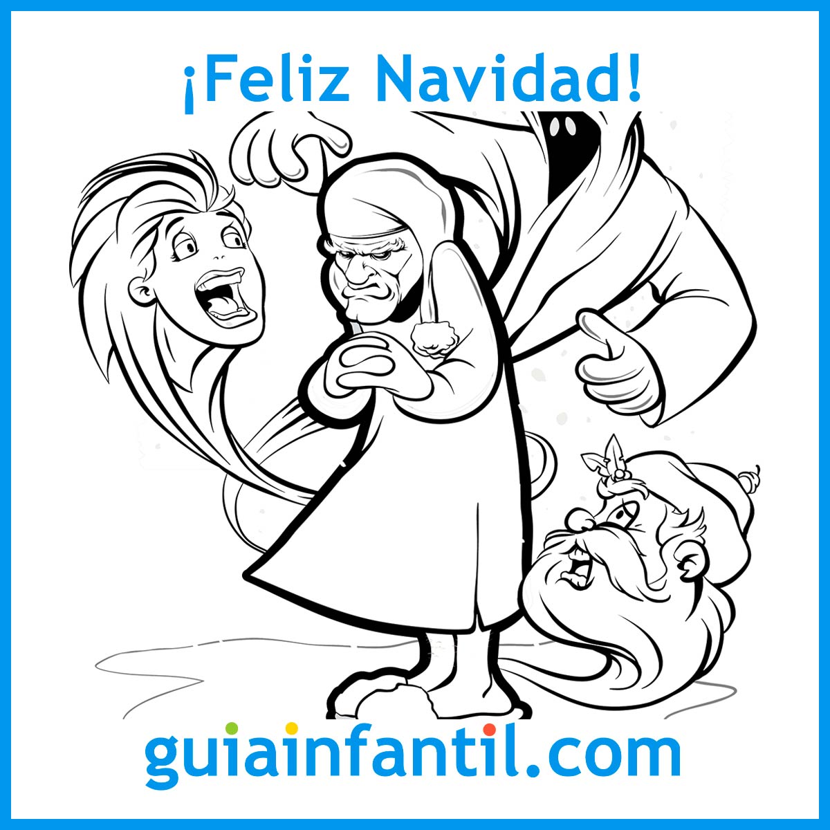 Cuentos de Navidad cortos con dibujos e imágenes para pintar con niños