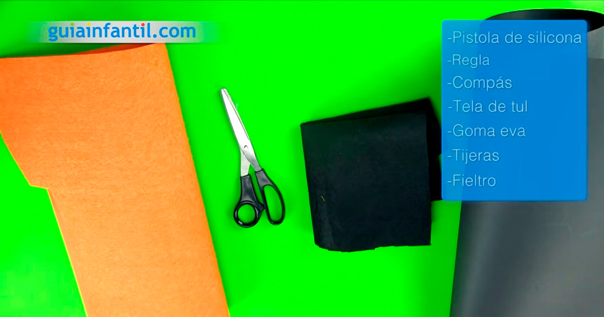 Listado de materiales gorro de bruja