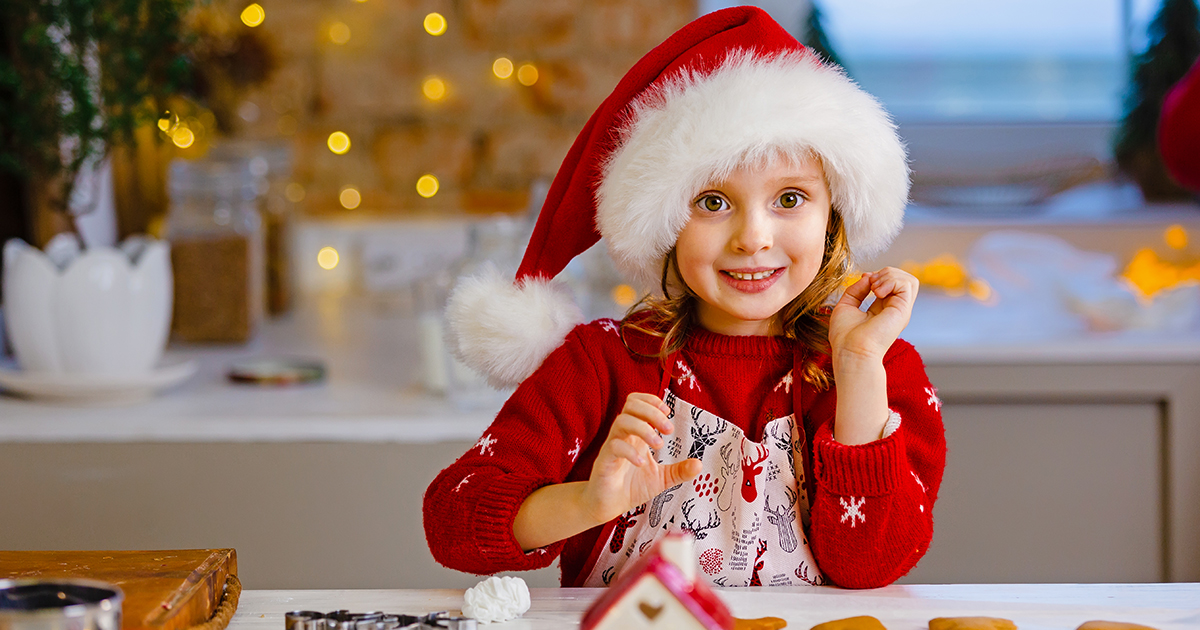 Cocinar postres con los niños en Navidad