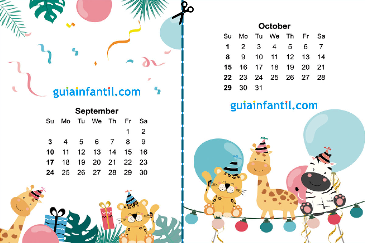 Calendarios 2023 ilustrados (para imprimir) Enseña a tu hijo a organizarse