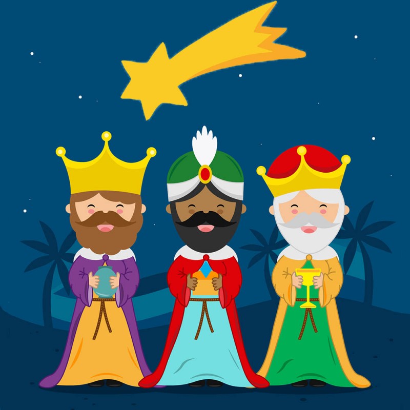  Detalle   imagen dibujos reyes magos para niños