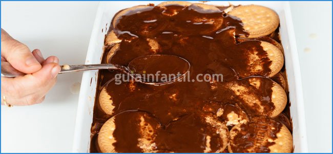 tarta de galletas maria, paso a paso