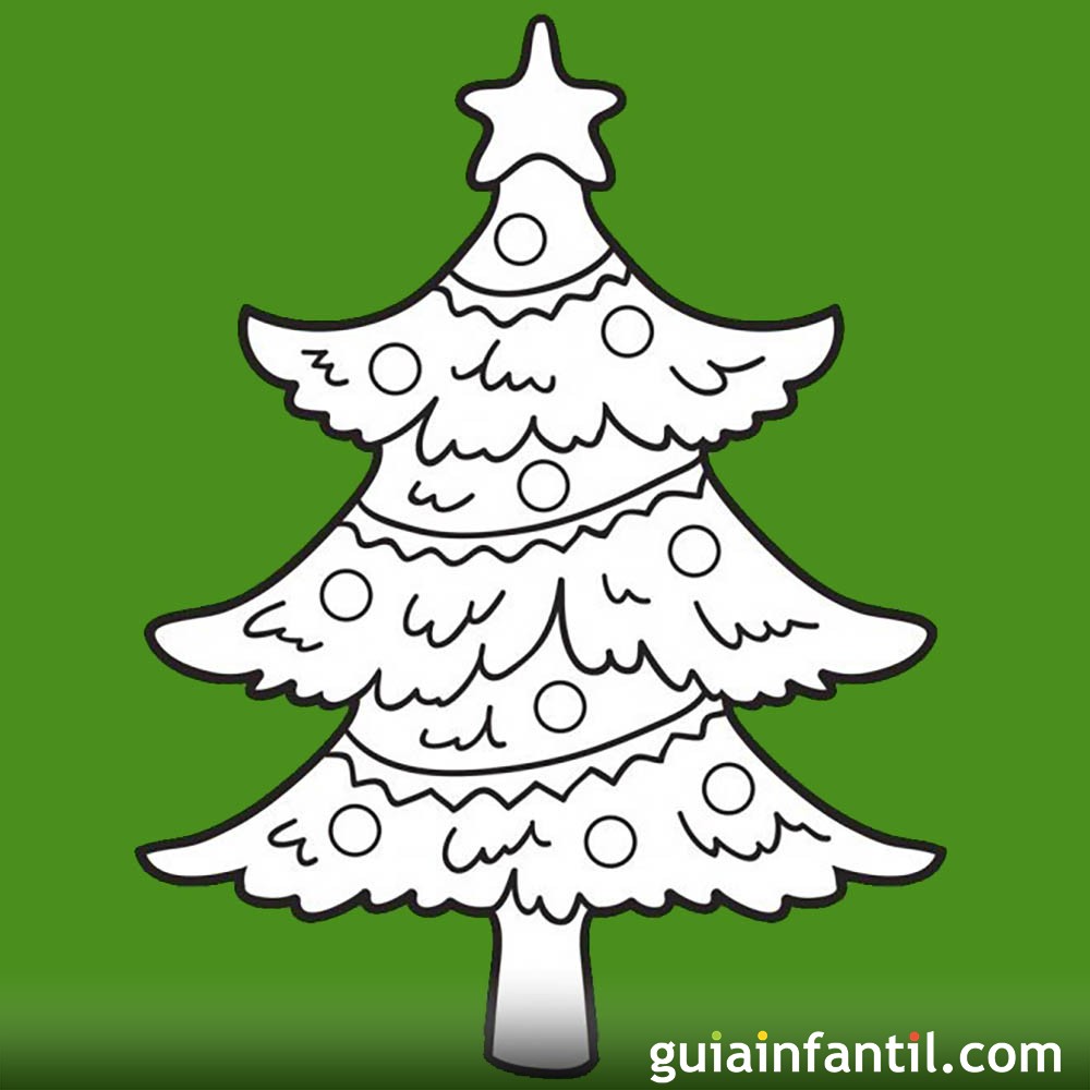 Dibujos de árboles de Navidad para colorear con los niños