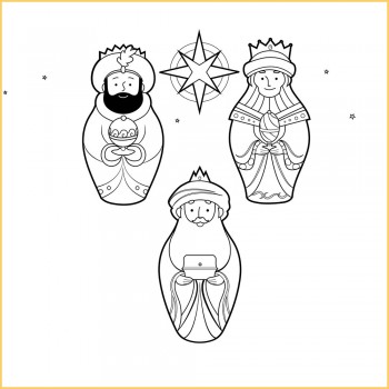 Dibujos para colorear de los Reyes Magos