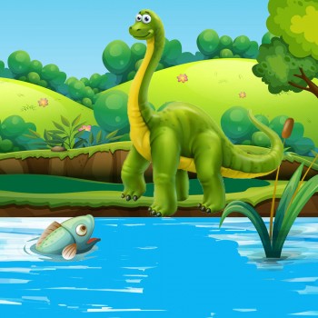 El pequeño pez y el dinosaurio