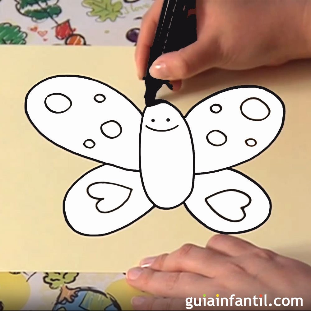 Cómo dibujar una mariposa. Dibujos infantiles