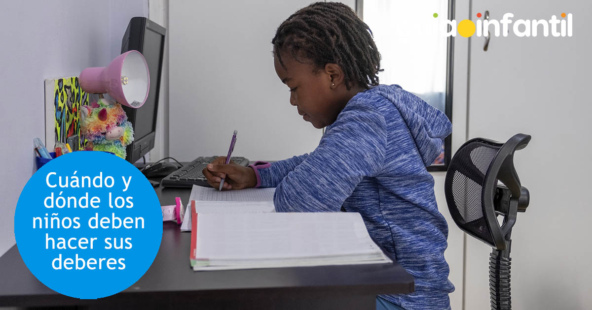 lugar y horario para hacer los deberes escolares