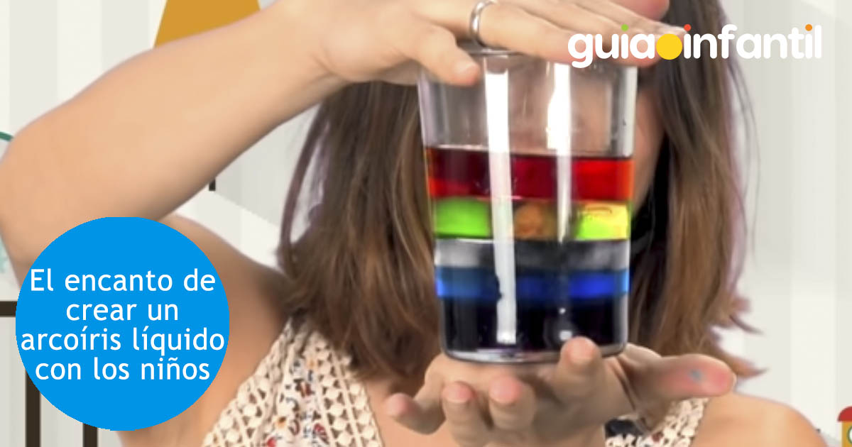 como crear un arcoíris liquido con los niños