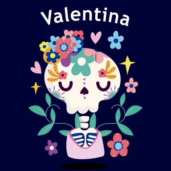 Calaveritas con el nombre Valentina de 3 párrafos para Día de Muertos