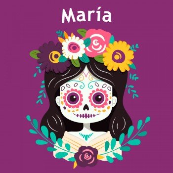 Día de Muertos - Calaveritas con el nombre María de 4 párrafos para niños