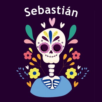 Calaveritas con el nombre Sebastián acerca del kínder por Día de Muertos