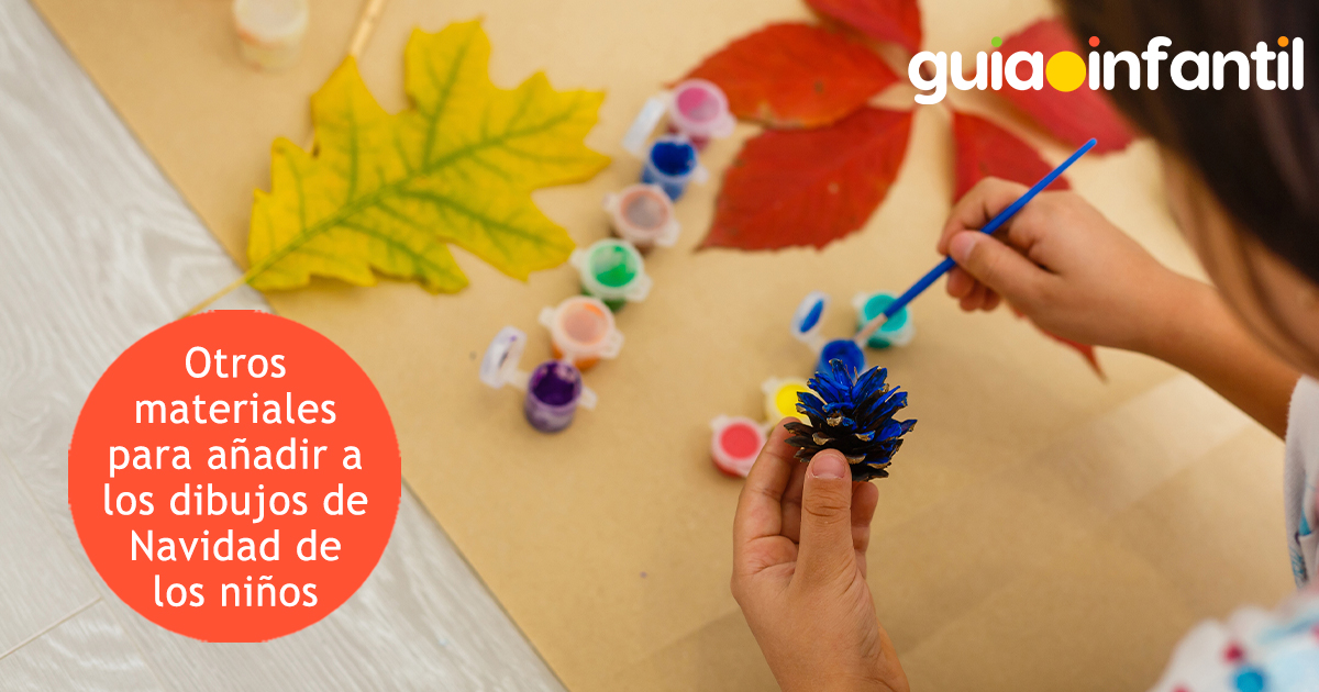 Materiales para los dibujos de Navidad de los niños