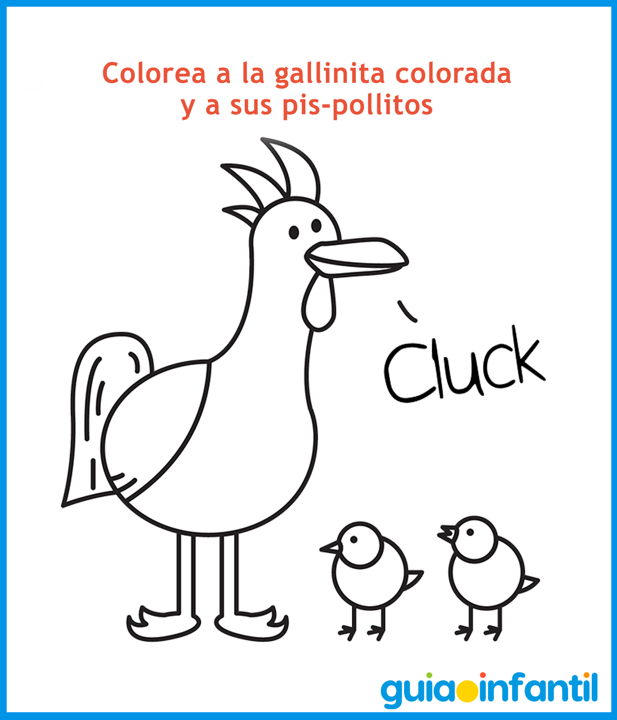 Gallinita colorada para colorear