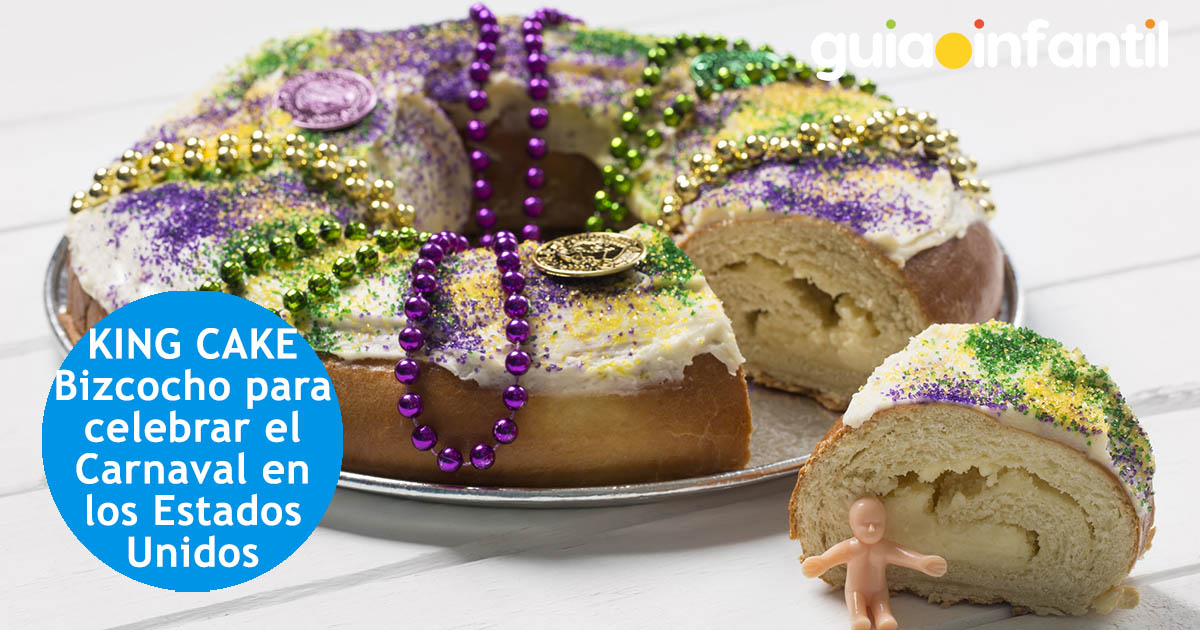 king cake. bizcocho norteamericano para el carnaval