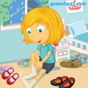 Las zapatillas de la niña