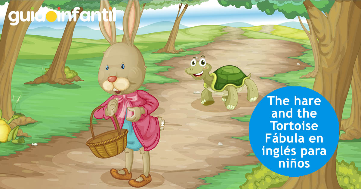la liebre y la tortuga, en inglés para niños