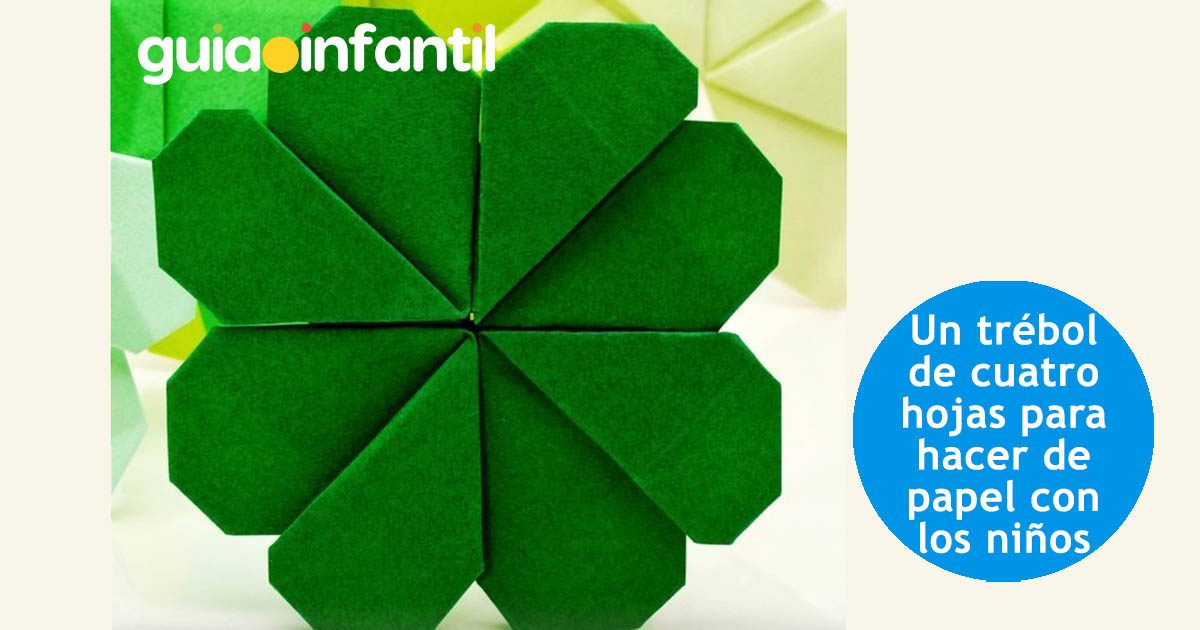 Trébol hecho en origami