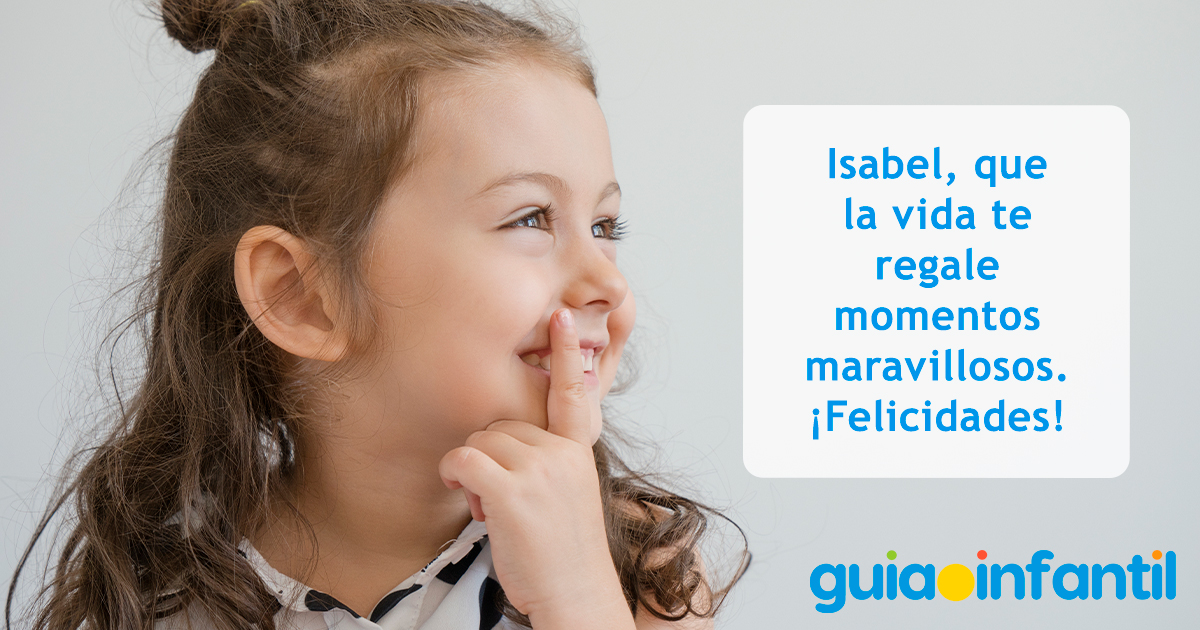 Postal para felicitar a una niña llamada Isabel