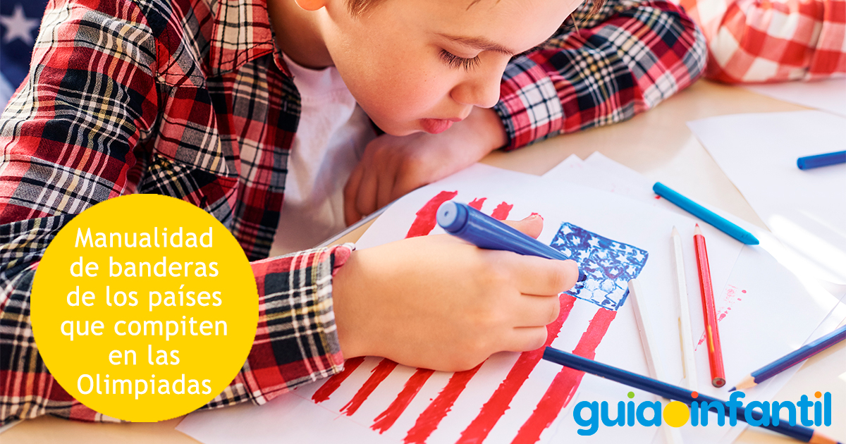 Manualidad de banderas de países olímpicos