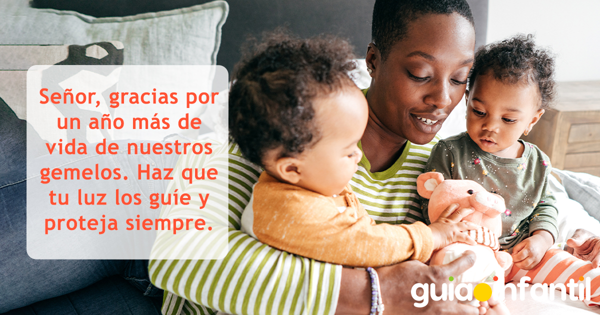 Tarjeta para felicitar a los gemelos