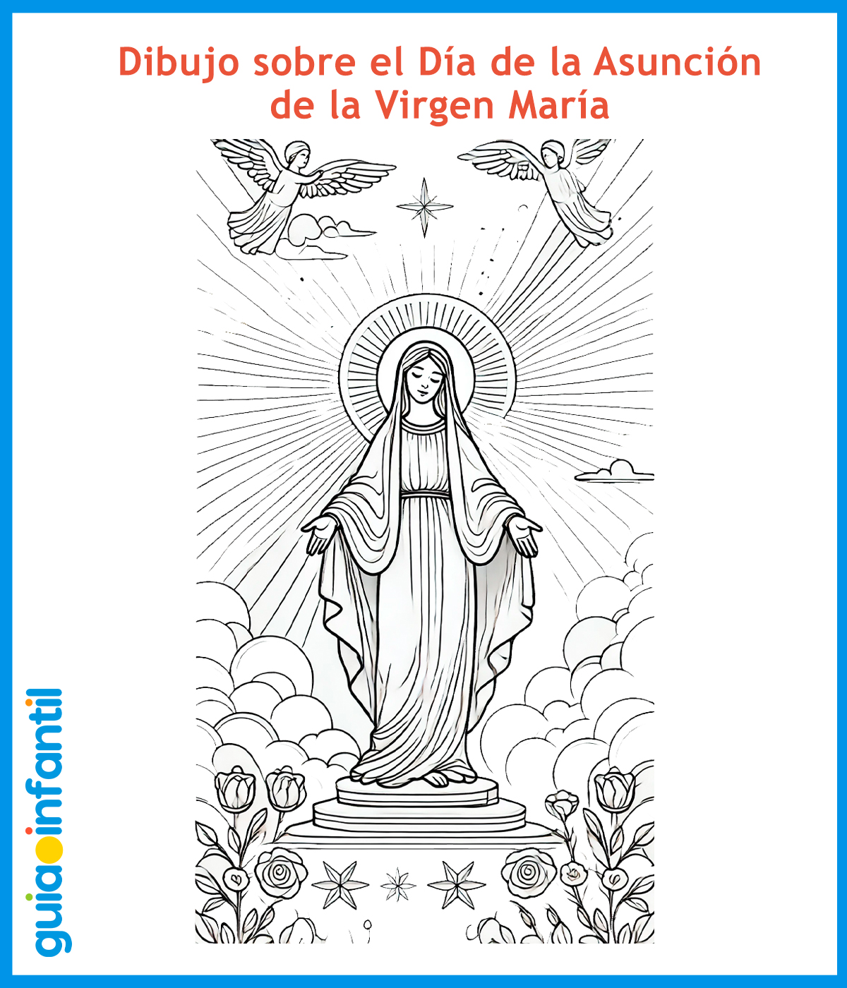 Dibujo de la Virgen de la Asunción para colorear
