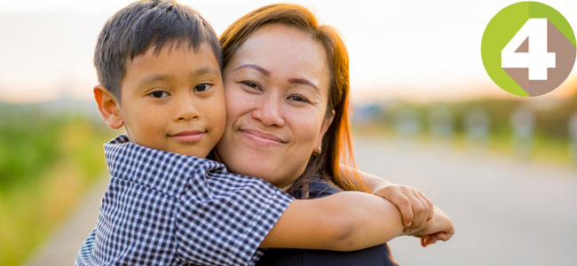 perfil de una madre del número cuatro