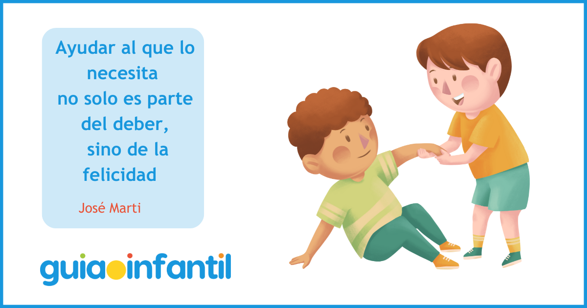 Imagen de solidaridad para niños: ayudar a un amigo