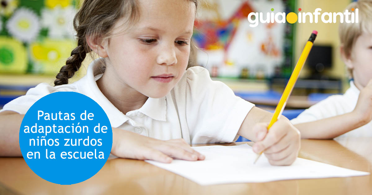 niños zurdos en la escuela
