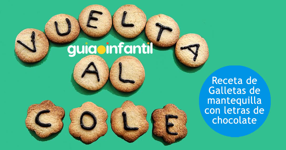galletas con letras de chocolate para la vuelta al cole