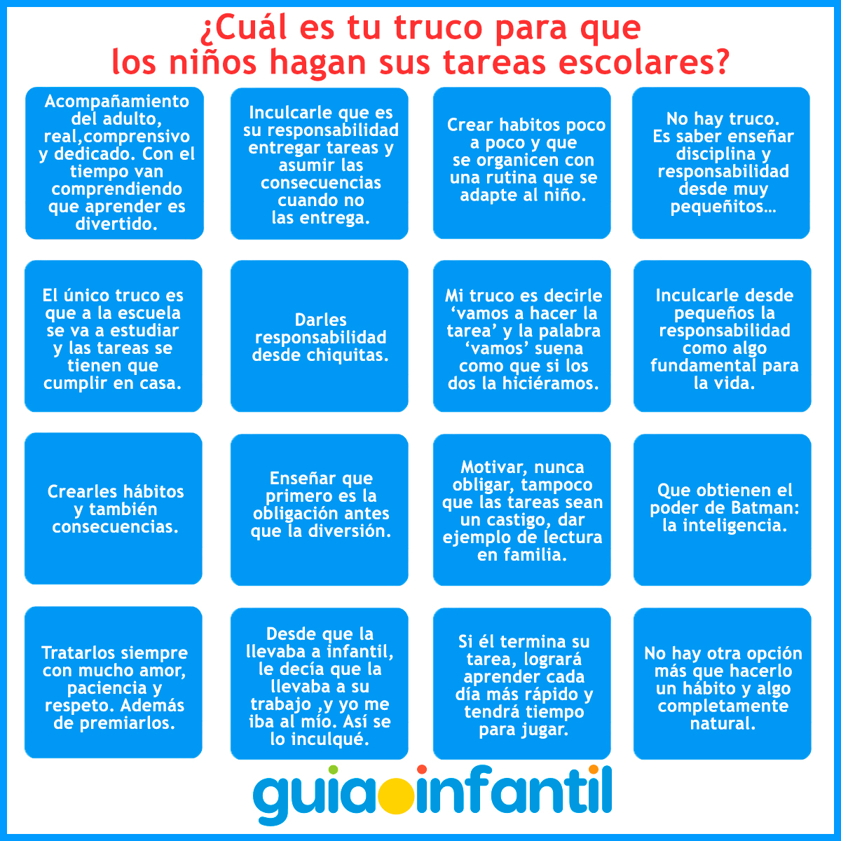 Trucos de las mamás para las tareas de los niños