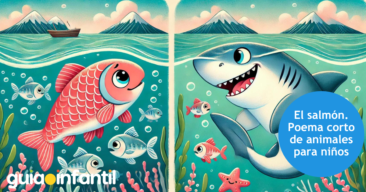 El salmón. Poema corto de animales para niños