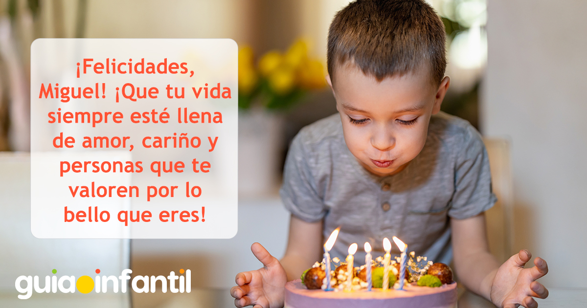Felicitación para un niño llamado Miguel
